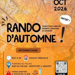 Samedi 3 octobre 2026 - Rando d'automne de la FDFRY à Montfort l'Amaury